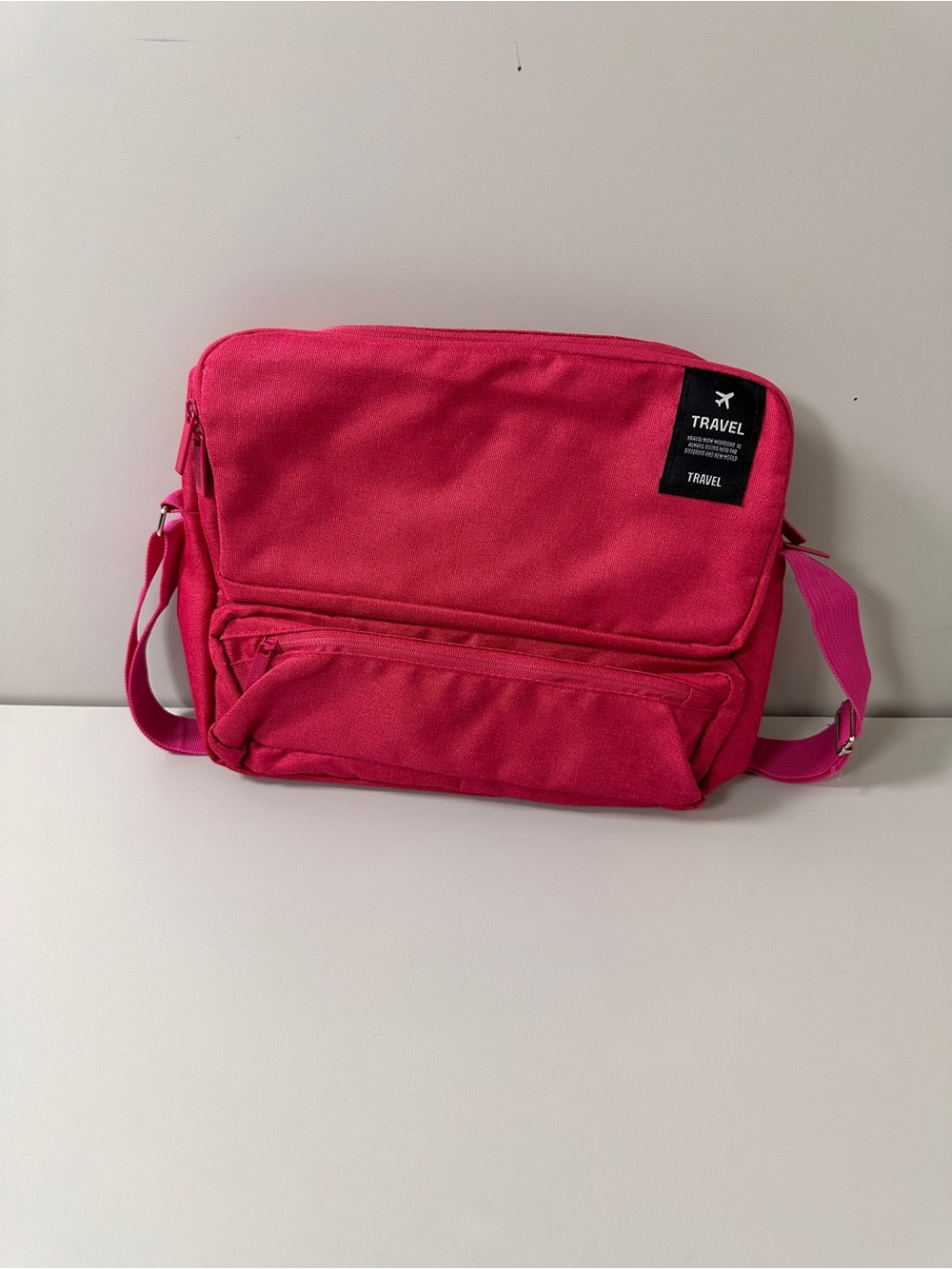 ravel Pink Messenger Bag with Front Zip Pocket